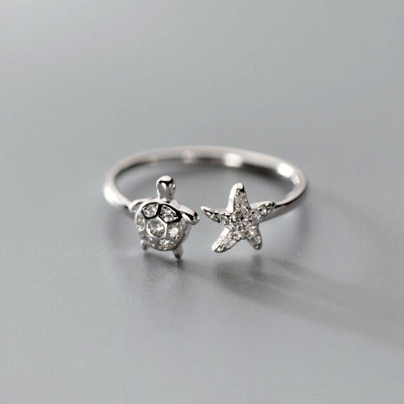 Anillo de estrella estrella de estrella de estrella de estrella de tortuga de cobre al por mayor